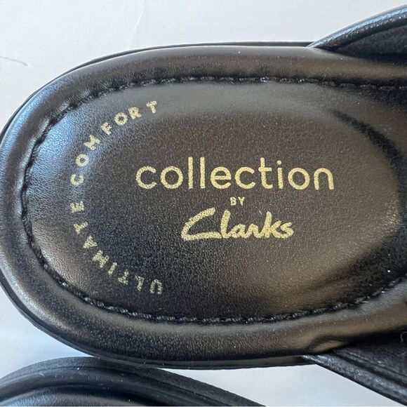 Clark’s Reyna Twist Women's Black Slide Comfort Slip On Slide Sandals SZ 8 - Picture 9 of 14
